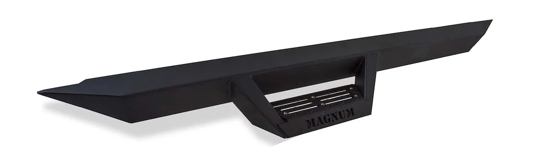 RTS47JP – RAPTOR Rocker Panel Guard, Flat Powder Coat Textured Black Steel With 4 Drop Down Steps